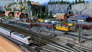 Fleischmann Minitrix and Piko N gauge trains around St Johann [upl. by Gal]