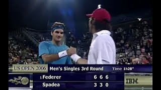 Roger Federer vs Vince Spadea 2006 US Open R3 Highlights [upl. by Inimod]