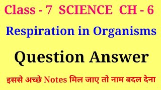 respiration in organisms class 7 question and answer  class 7 science chapter 6 question answer [upl. by Eugine27]