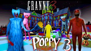 Granny Poppy PlayTime 3 mode Full Gameplay  Huggy Granny aur Haggu Grandpa😂🤣 [upl. by Lawford]