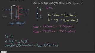 Buoyancy Example 1 Physics of Fluid Mechanics 34 [upl. by Supen995]