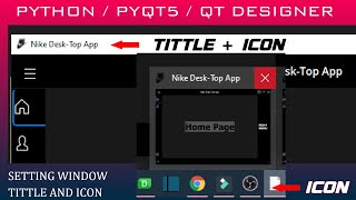 13 Python setting app icon and title Python Desktop App QTDesigner Pyqt5 Pyside  Modern Flat UI [upl. by Atnod]