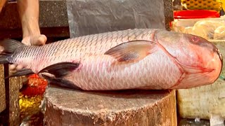 Giant Rohu Fish Cleaning amp Chopping Live In Fish Market  Fish Cutting In Bangladesh [upl. by Irneh]