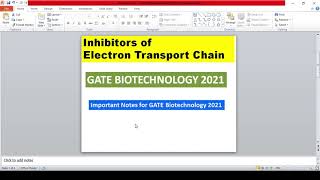 Inhibitors of ETCInhibitors of electron transport chainGATE BTGATE XLDBT BET [upl. by Coffin]