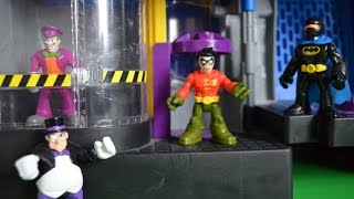 Imaginext Batman Joker Escapes From Bat cave Jail Penguin Imaginext Dc Friends Kids Story [upl. by Dnaletak546]