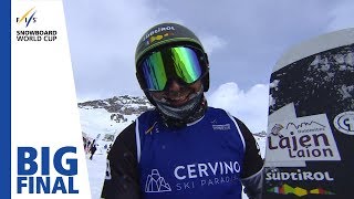 Big Final  Perathoner earns maiden win on home soil  Cervinia  Mens SBX  FIS Snowboard [upl. by Busch80]