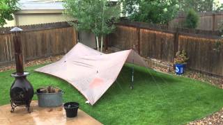 Kelty Noahs tarp 12x12 in the rain part 1 [upl. by Arliene]