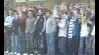 Leeds fans in sing  off at Cardiff central station [upl. by Pollitt]