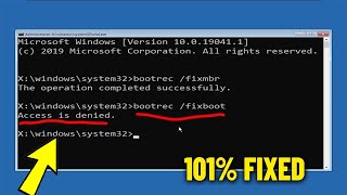 Bootrec Fixboot Access is Denied in Windows 11  10  How To Fix bootrec fixboot Error ✅ [upl. by Lilah]