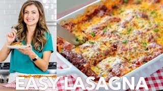 Beef Lasagna Recipe  Easy Dinner   Natashas Kitchen [upl. by Ennirac]