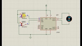 Motor Driver IC L293D  Simulation in Proteus [upl. by Ehtyaf]