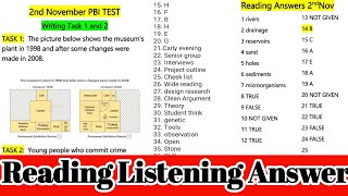 IELTS Reading Listening Answer 2nd November 2024 ielts listening answer [upl. by Lindly755]