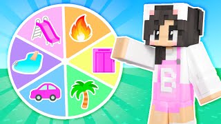 💜Wheel Spin Decides My Minecraft BARBIE DREAMHOUSE [upl. by Basilio]