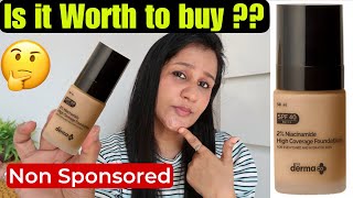 New  Derma Co High Coverage Foundation Review  Non Sponsored  Is it really worth to buy [upl. by Nellda]