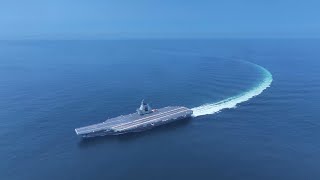 Chinas Fujian 003 Aircraft Carrier Sails to Sea Trial 4K HD No water mark中国003福建号航空母舰4K高清 [upl. by Dorlisa728]