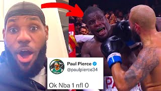 NBA PLAYERS REACT TO DERON WILLIAMS VS FRANK GORE BOXING  DERON WILLIAMS VS FRANK GORE REACTIONS [upl. by Rainwater]