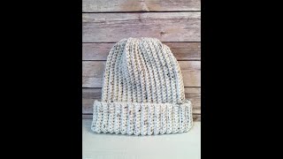 Lamplight Crochet Tutorial 17 Large Adult Ribbed Winter Hat [upl. by Swanhilda]