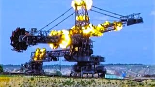 Giant Bucket Wheel Excavator gets blown up in spectacular demolition [upl. by Oirazan925]