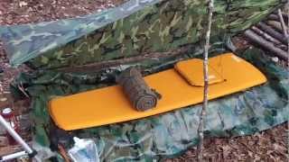 2 Bushcraft US Military Poncho Survival Tarp Shelter Set ups [upl. by Ingles871]