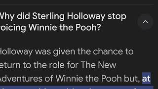 Sterling Holloway voice that we Winnie the Pooh throughout the 19661987￼ ￼ he retired in 1987 ￼￼￼ [upl. by Cesar]