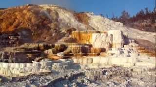 Mammoth Hot Springs in Yellowstone National Park [upl. by Fanchette]