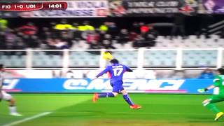 Coppa Italia 2013 2014 FiorentinaUdinese gol Pasqual [upl. by Keil]