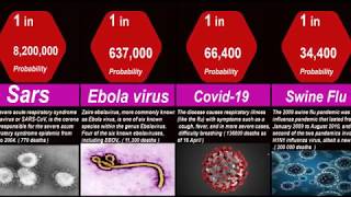 Probability comparison most deadliest viruses  Microorganisms Size Comparison Probability amp Deaths [upl. by Misaq963]