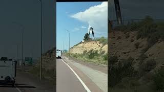 Route 66 Loop Statue from I40 westbound Gallup NM [upl. by Amsirac]