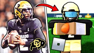 I Became SHEDEUR SANDERS on COLORADO in ROBLOX College Football [upl. by Anaynek]