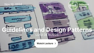 HCI2024  Lecture 14  Design Guidelines and Patterns [upl. by Starling]