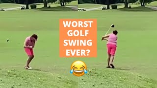 The Worst Golf Swing Ever  Pink Grandma’s Terrible Golf Swing [upl. by Bedelia115]