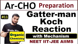 L11 Gatter Man Koch Reaction  ArCHO Preparation  with Mechanism  NEET JEE AIIMS By AArora [upl. by Atinomar165]