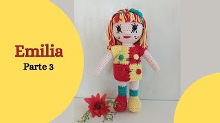 Boneca Emilia Amigurumi Passo a Passo Parte 3 [upl. by Bozovich]