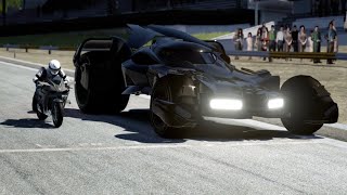 Kawasaki Ninja H2R Supercharged vs Batmobile at Old Spa [upl. by Mathia996]