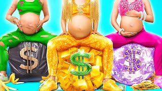 Rich VS Broke VS Giga Rich Pregnant🤰  Funny Hacks amp Awkward Situations by GiGaZoom [upl. by Tibbitts]