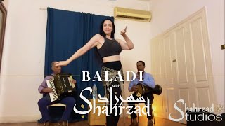 Shahrzad Dancing Baladi in Live Music Class  Shahrzad Bellydance  Shahrzad Studios [upl. by Dnarb546]