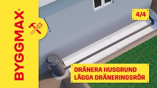 Dränera husgrund del 4 lägga dräneringsrör [upl. by Retsek]