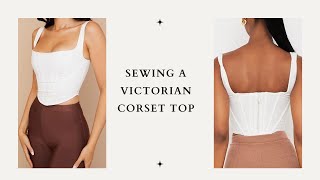 How to sew a corset top for beginners [upl. by Ecirtap]