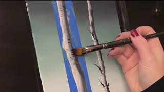 BIRCH TREES  Acrylic Painting Tutorial [upl. by Wes]