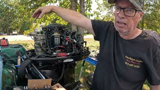 1995 Johnson 115hp Oiler delete and carburetor breakdown [upl. by Rodama]