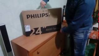 Телевизор PHILIPS 24PHS403112 распаковка [upl. by Riti]