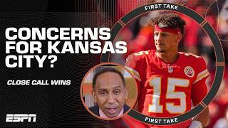 Stephen A is CONCERNED about the Chiefs close wins 😬 First Take [upl. by Hilbert]