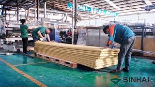 How to package hollow polycarbonate sheet polycarbonatesheet buildingmaterials manufacturing [upl. by Alvie471]