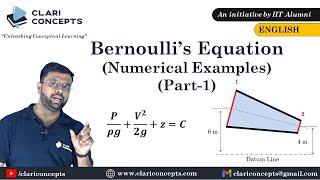 Numerical Examples on Bernoullis Equation Part1  Fluid Mechanics [upl. by Andrei]