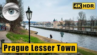 Prague Walking Tour of Lesser Town and Kampa Island 🇨🇿 Czech Republic 4K HDR ASMR [upl. by Anayk]