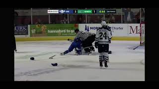 Dilan Savenkov First pro fight ECHL hockey fight TroisRivières Lions vs Maine Mariners [upl. by Reid]