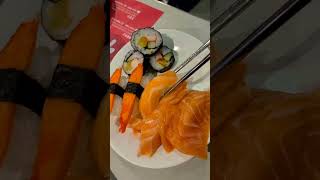 Salmon sushi mukbang [upl. by Imik]