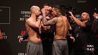 UFC Fight Night Gdansk Artem Lobov vs Andre Fili weigh in face off [upl. by Krauss]