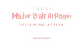 Major Scale Arpeggio  1 3 5 3 1  Vocal Warm Up  Slow [upl. by Ailyn]