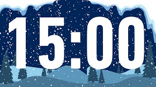 Winter Themed 15 Minute Timer Video  Snowy Day  Classroom Timer  Winter Vibes  Wintery Countdown [upl. by Ahsilad]